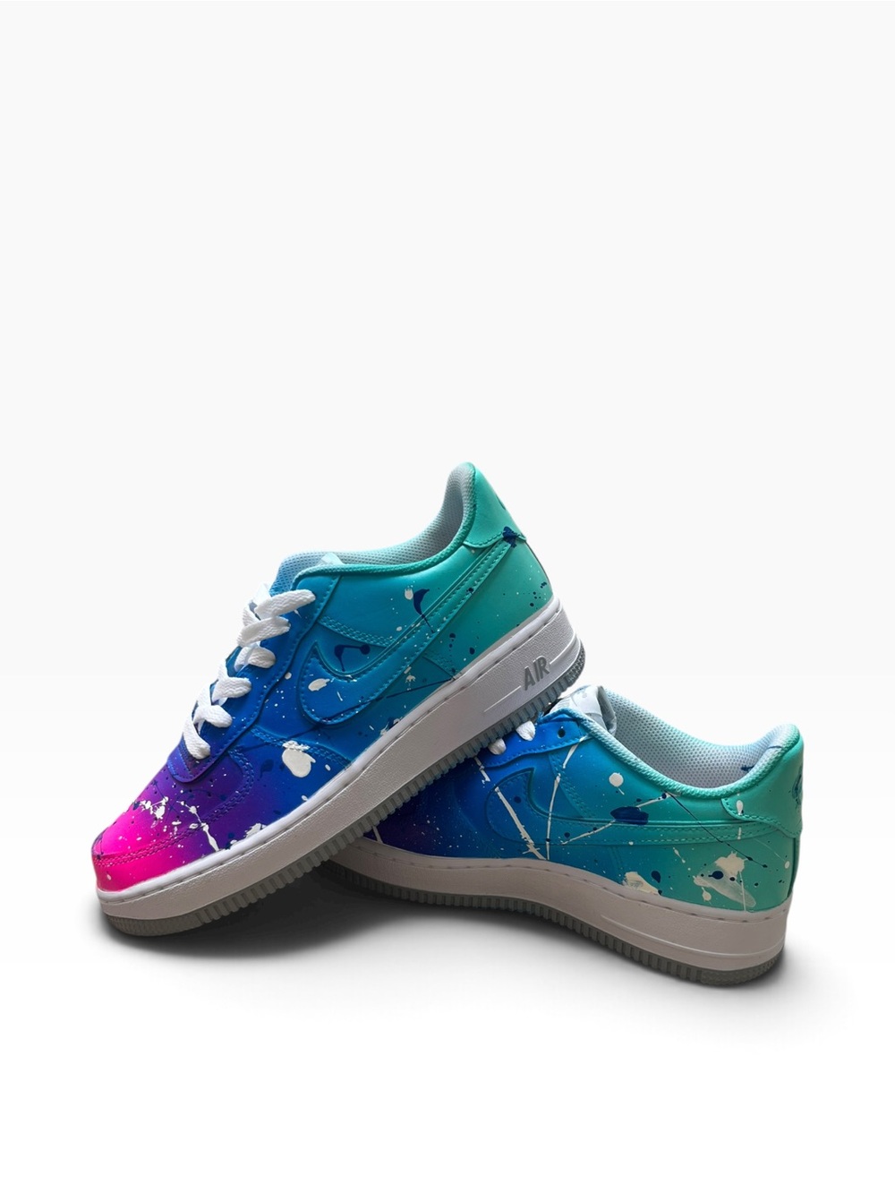 Nike Air Force Ones Custom Paint-Splatter Sneakers Mens 6 or Women’s 7.5